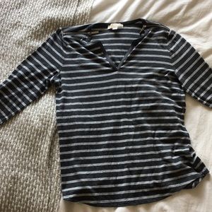 Long sleeve striped gray shirt from Michael Kors